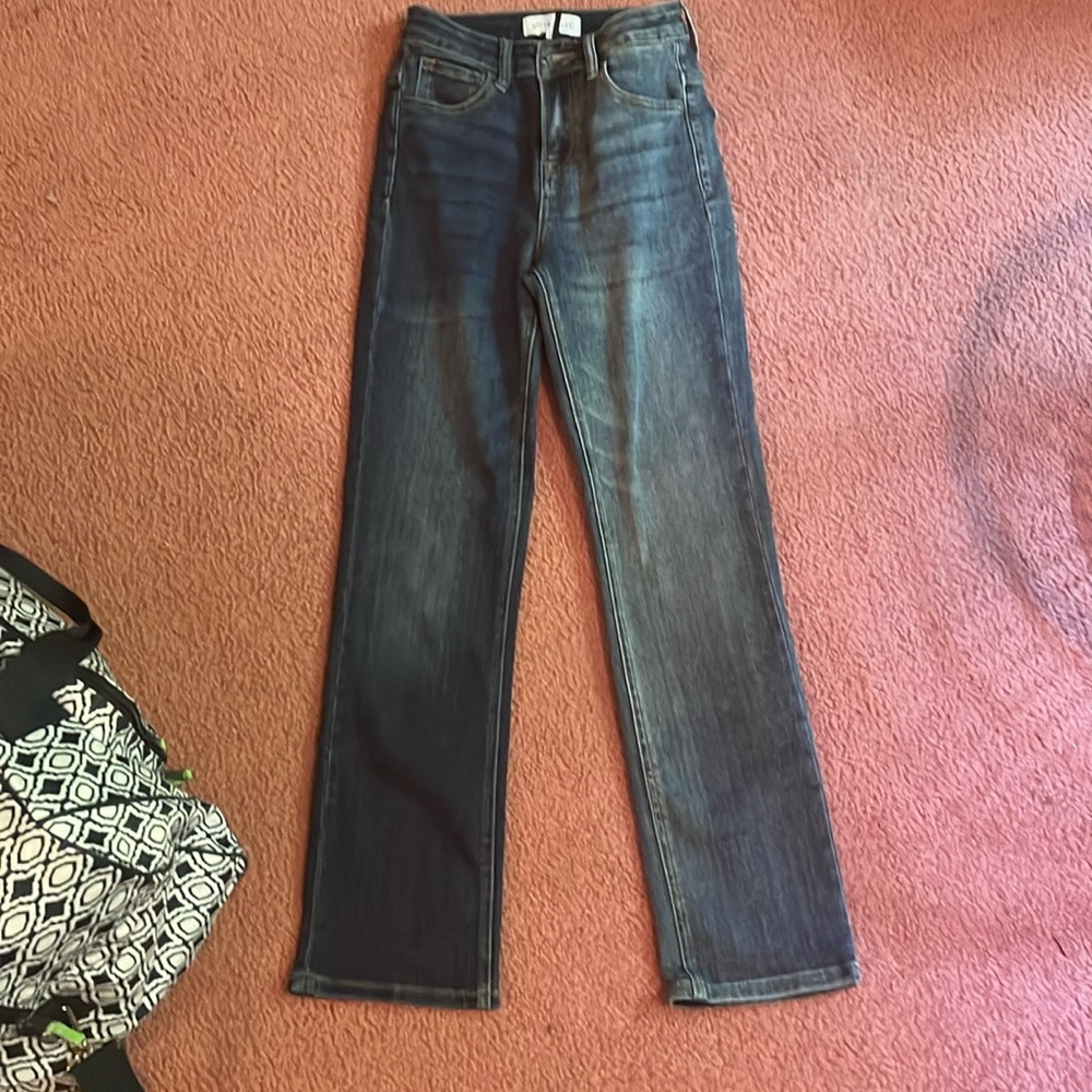 Two toned risen jeans